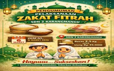PENGUMUMAN PELAKSANAAN ZAKAT FITRAH SDN 2 KARANGMANGU